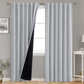 Bgment Greyish White 100% Blackout Curtains 84 Inches Long with Noise-Reducing Liner, Rod Pocket and Back Tab Double Layer Room Darkening Window Curtains for Bedroom, 2 Panels, Each 52 X 84 Inch Home & Garden > Decor > Window Treatments > Curtains & Drapes BGment Light Grey 52WX84L 