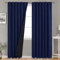 Bgment Greyish White 100% Blackout Curtains 84 Inches Long with Noise-Reducing Liner, Rod Pocket and Back Tab Double Layer Room Darkening Window Curtains for Bedroom, 2 Panels, Each 52 X 84 Inch Home & Garden > Decor > Window Treatments > Curtains & Drapes BGment Navy Blue 52WX84L 