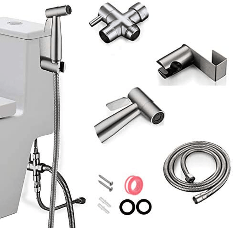 Bidet Sprayer for Toilet, Handheld Bidet Spray Water Kit, Bathroom Hand Shower for Self Cleaning – Reduce Toilet Paper Waste – Premium Stainless Steel Sporting Goods > Outdoor Recreation > Camping & Hiking > Portable Toilets & Showers Droiee   