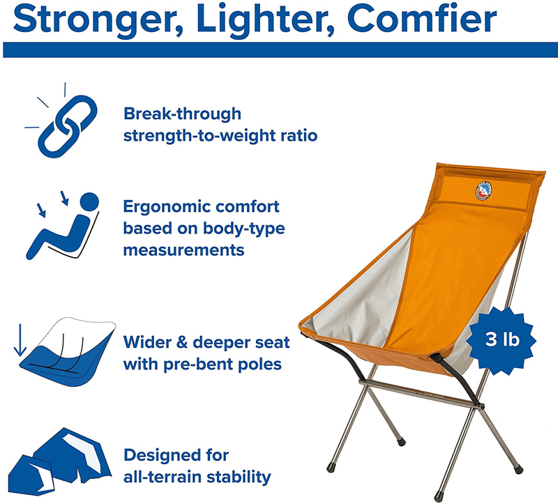 Big Agnes Big Six Camp Chair - High & Wide Camping Chair with Aircraft Aluminum Frame Sporting Goods > Outdoor Recreation > Camping & Hiking > Camp Furniture Big Agnes   