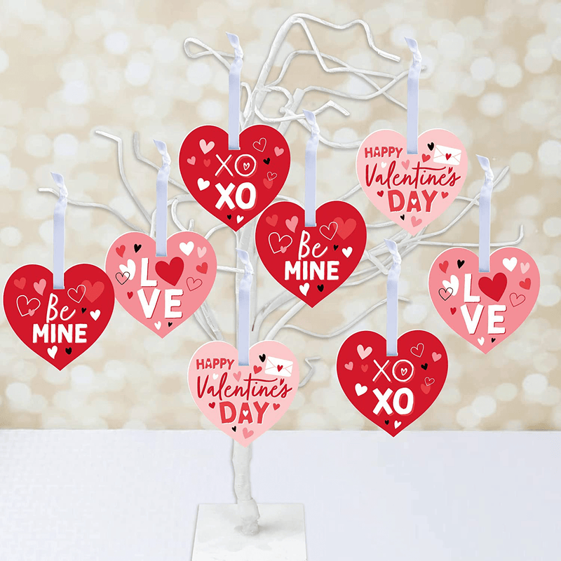 Big Dot of Happiness Happy Valentine’S Day - Valentine Hearts Decorations - Tree Ornaments - Set of 12 Home & Garden > Decor > Seasonal & Holiday Decorations Big Dot of Happiness   