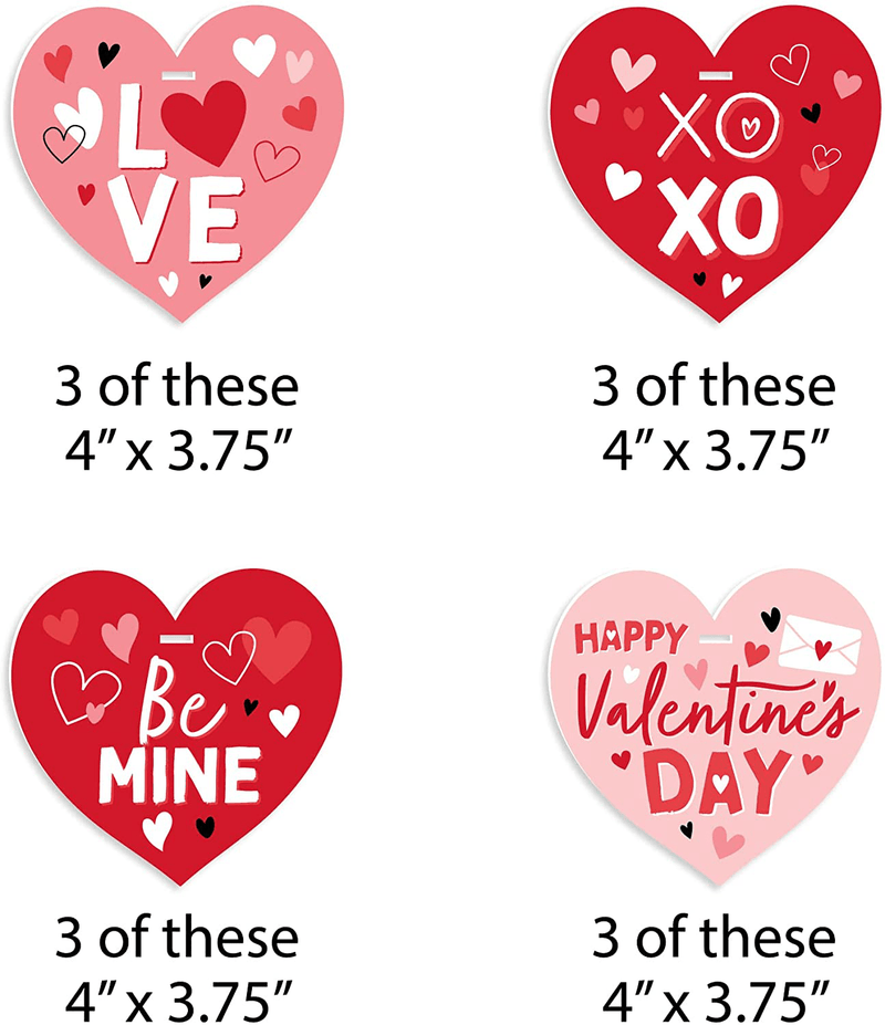 Big Dot of Happiness Happy Valentine’S Day - Valentine Hearts Decorations - Tree Ornaments - Set of 12 Home & Garden > Decor > Seasonal & Holiday Decorations Big Dot of Happiness   