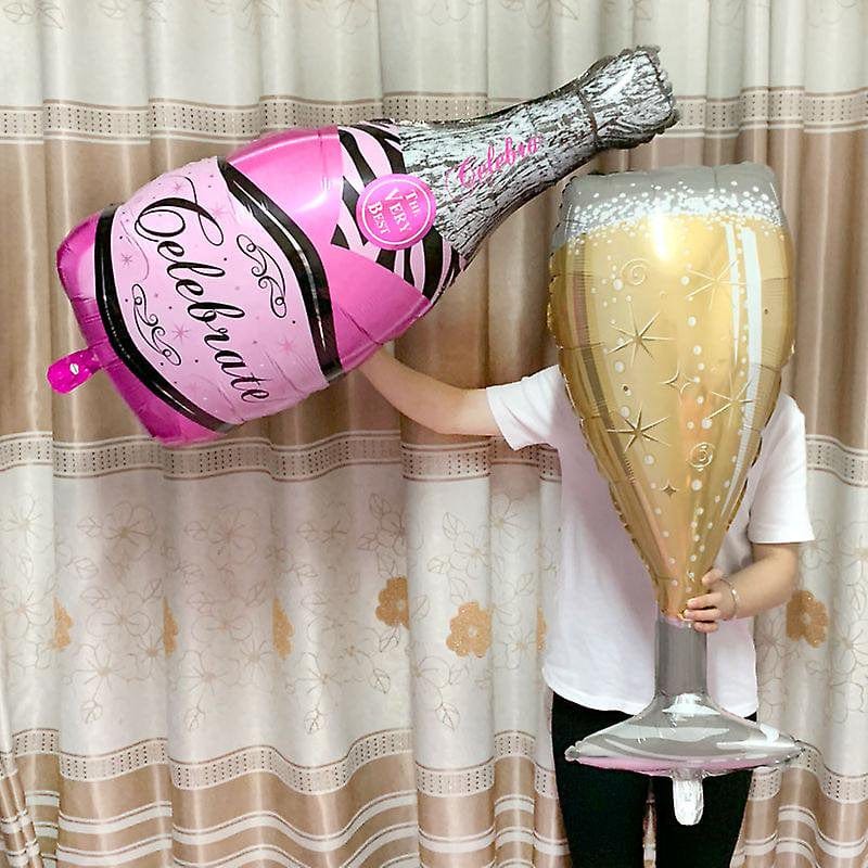 Big Helium Balloon Champagne Goblet Balloon Wedding Birthday Party Decorations Adult Kids Ballons Event Party Supplies(Set 6)