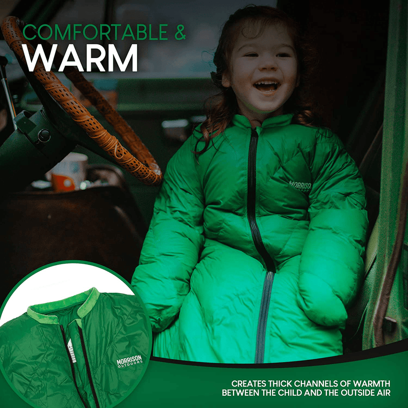 Big Mo 20 Kids Sleeping Bag (Ages 2-4), Moss Green, the Lightest, Warmest down Camping Sleeping Bag for Kids Age 2-4 Years Old. 100% Rds-Certified down for Max Warmth and Minimal Weight.