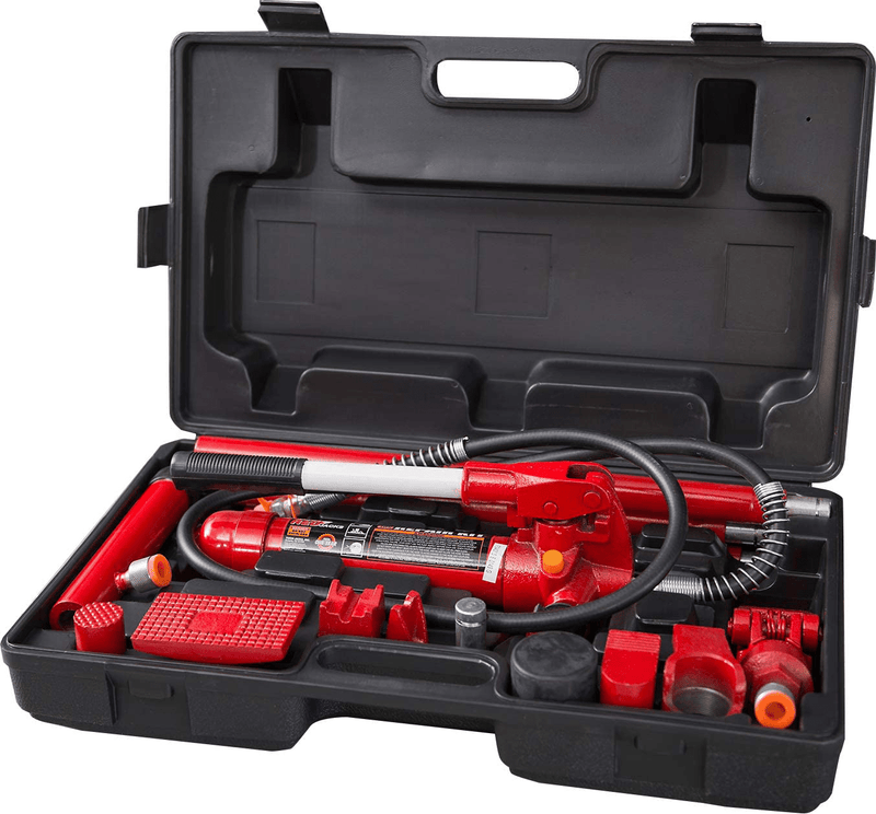 BIG RED T70401S Torin Portable Hydraulic Ram: Auto Body Frame Repair Kit with Blow Mold Carrying Storage Case, 4 Ton (8,000 lb) Capacity, Red  BIG RED   