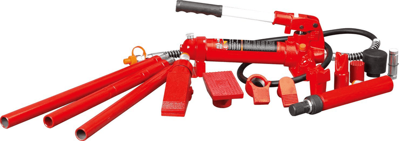BIG RED T70401S Torin Portable Hydraulic Ram: Auto Body Frame Repair Kit with Blow Mold Carrying Storage Case, 4 Ton (8,000 lb) Capacity, Red