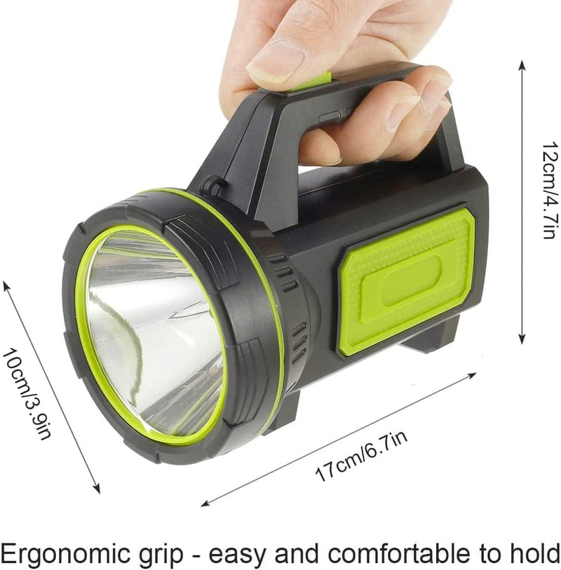 BIGFOX Camping Lantern Rechargeable, 2 Modes LED Torches Super Bright Handheld Flashlight Battery Powered Waterproof Outdoor Spotlight Portable Security Searchlight for Camping Hiking Fishing Hardware > Tools > Flashlights & Headlamps > Flashlights BIGFOX   