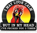 Bigtime Signs Chicken Coop Decor Sign - Hang on Your Chicken Run, Farm House or Kitchen Wall Decor for Home or Hen House Coop | Funny Sign Gift for a Chicken Party | Fun Yard Decorations for Chickens Home & Garden > Decor > Seasonal & Holiday Decorations& Garden > Decor > Seasonal & Holiday Decorations Bigtime Signs Calm Peck  