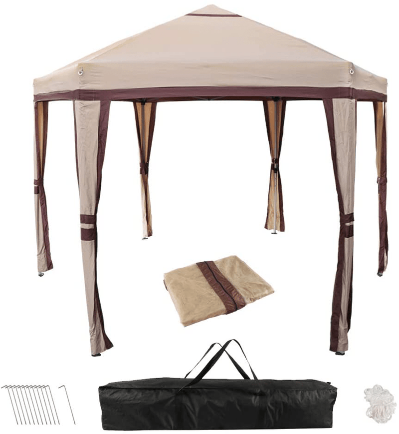 BIGTREE Screen Canopy Tent Gazebo Roof Cover Sun Shade Shelter Brown Tan Brown w/Net Screen Protector Home & Garden > Lawn & Garden > Outdoor Living > Outdoor Structures > Canopies & Gazebos BIGTREE   