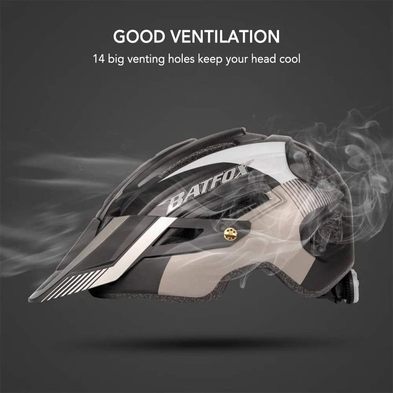 Bike Cycling Helmet with LED Tail Light Mountain Road Bicycle Helmets Outdoor Sport Safety Protective Helmet with Removable Visor
