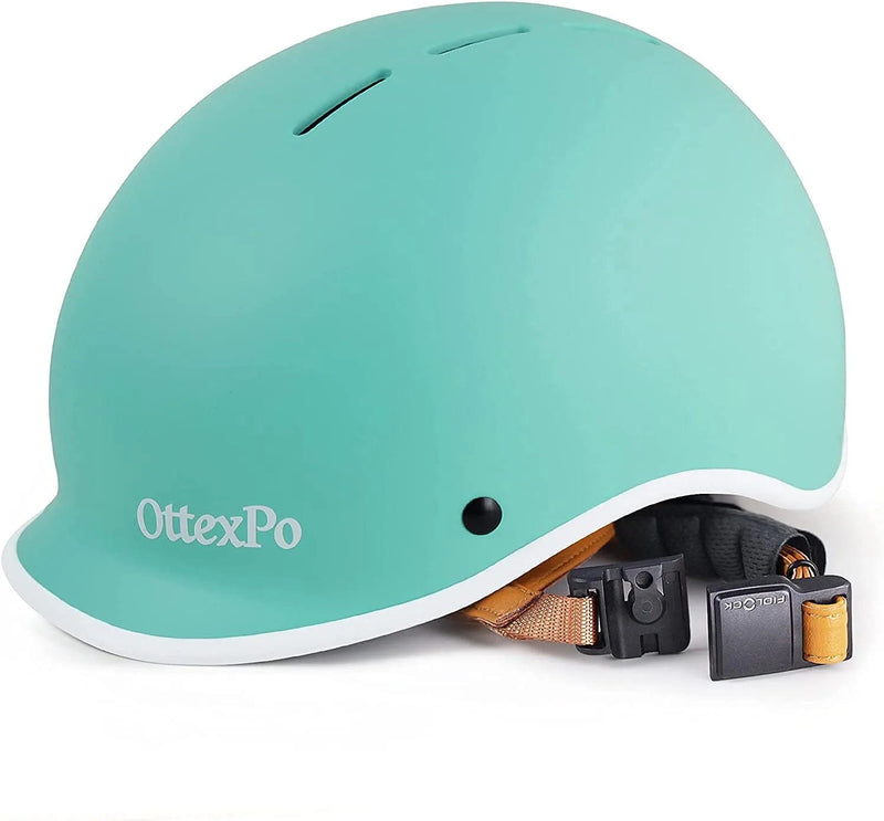 Bike Helmet Adult, Skateboard Helmet Women Men - Adjustable Retro Cycling Helmet with Magnetic Buckle Lightweight Bicycle Helmet for Commuter Urban Scooter, Rollerblading, Mountain Bike Sporting Goods > Outdoor Recreation > Cycling > Cycling Apparel & Accessories > Bicycle Helmets OTTEXPO green Large 