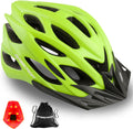 Bike Helmet, Basecamp Bicycle Helmet with LED Rear Light Removable Sun Visor Portable Backpack Lightweight Breathable Cycling Helmet Adjustable Size for Adult Men Women Mountain & Road (BC-10) Sporting Goods > Outdoor Recreation > Cycling > Cycling Apparel & Accessories > Bicycle Helmets Basecamp Green  