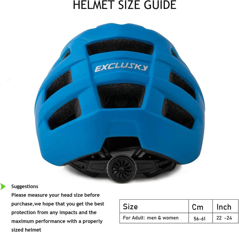 Bike Helmet, Exclusky Helmets for Adults, MTB Mountain Bike Helmets for Men and Women, Adult Lightweight Bicycle Helmets for Men and Women, Youth Size Bicycle Helmet with Designs