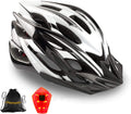 Bike Helmet, Shinmax Bicycle Helmet with Rear Light and Detachable Visor,Lightweight Bike Helmet for Men Women Size Adjustable Cycling Helmet CPSC Certificated Helmet for Adults Youth Road Bike Helmet Sporting Goods > Outdoor Recreation > Cycling > Cycling Apparel & Accessories > Bicycle Helmets Shinmax black white  