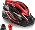 Bike Helmet, Shinmax Bicycle Helmet with Rear Light and Detachable Visor,Lightweight Bike Helmet for Men Women Size Adjustable Cycling Helmet CPSC Certificated Helmet for Adults Youth Road Bike Helmet Sporting Goods > Outdoor Recreation > Cycling > Cycling Apparel & Accessories > Bicycle Helmets Shinmax black red white  