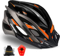 Bike Helmet, Shinmax Bicycle Helmet with Rear Light and Detachable Visor,Lightweight Bike Helmet for Men Women Size Adjustable Cycling Helmet CPSC Certificated Helmet for Adults Youth Road Bike Helmet Sporting Goods > Outdoor Recreation > Cycling > Cycling Apparel & Accessories > Bicycle Helmets Shinmax black orange titanium  