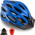 Bike Helmet, Shinmax Bicycle Helmet with Rear Light and Detachable Visor,Lightweight Bike Helmet for Men Women Size Adjustable Cycling Helmet CPSC Certificated Helmet for Adults Youth Road Bike Helmet Sporting Goods > Outdoor Recreation > Cycling > Cycling Apparel & Accessories > Bicycle Helmets Shinmax blue  