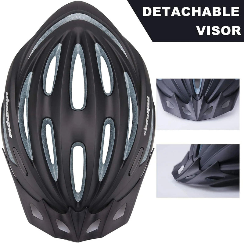 Bike Helmet, Shinmax Bicycle Helmet with USB Charging Light&Detachable Magnetic Goggles&Removable Sun Visor&Portable Bag Adjustable Cycling Helmet Sporting Goods > Outdoor Recreation > Cycling > Cycling Apparel & Accessories > Bicycle Helmets Shinmax   