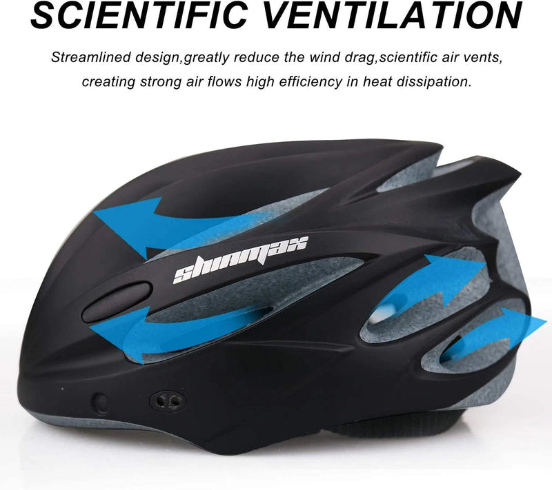 Bike Helmet, Shinmax Bicycle Helmet with USB Charging Light&Detachable Magnetic Goggles&Removable Sun Visor&Portable Bag Adjustable Cycling Helmet Sporting Goods > Outdoor Recreation > Cycling > Cycling Apparel & Accessories > Bicycle Helmets Shinmax   