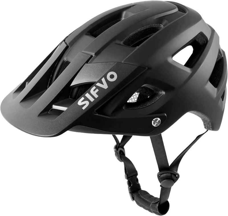 Bike Helmet, SIFVO Bike Helmets for Men and Women, Mountain Bike Helmet with Visor Helmets for Adults to Youth Bicycle Helmet Road Bike Helmet Safe and Comfortable 54-62Cm【M/L】 Sporting Goods > Outdoor Recreation > Cycling > Cycling Apparel & Accessories > Bicycle Helmets SIFVO Black L: 58-62 cm / 22.83"-24.41" 
