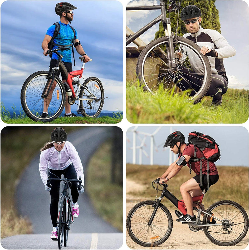 Bike Helmet Sports Safety Cycling Bicycle Helmet for Men Women Cycle Helmet Mountain Biking Helmet with Rechargeable Tail Light 57-62Cm Black