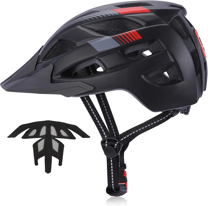 Bike Helmet Sports Safety Cycling Bicycle Helmet for Men Women Cycle Helmet Mountain Biking Helmet with Rechargeable Tail Light 57-62Cm Black Sporting Goods > Outdoor Recreation > Cycling > Cycling Apparel & Accessories > Bicycle Helmets Iyoyo   