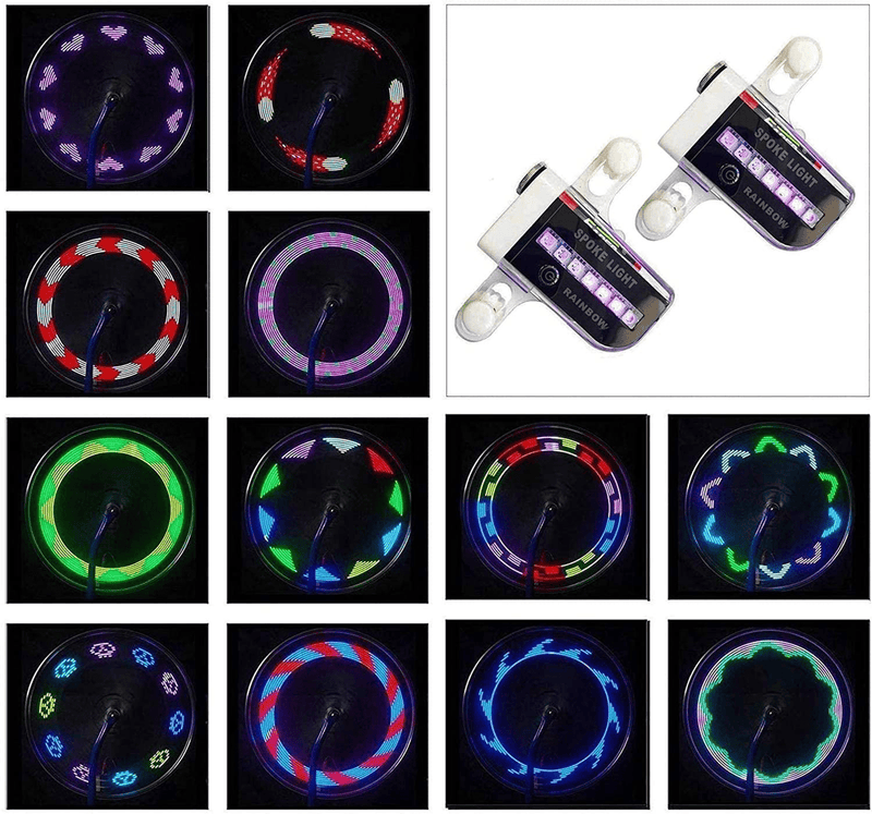 Bike Wheel Lights (2 Tire Pack) - Waterproof LED Bicycle Spoke Lights Safety Tire Lights - Great Gift for Kids Adults - 30 Different Patterns Change - Bike Accessories - Easy to Install Sporting Goods > Outdoor Recreation > Cycling > Bicycle Parts Dorras   