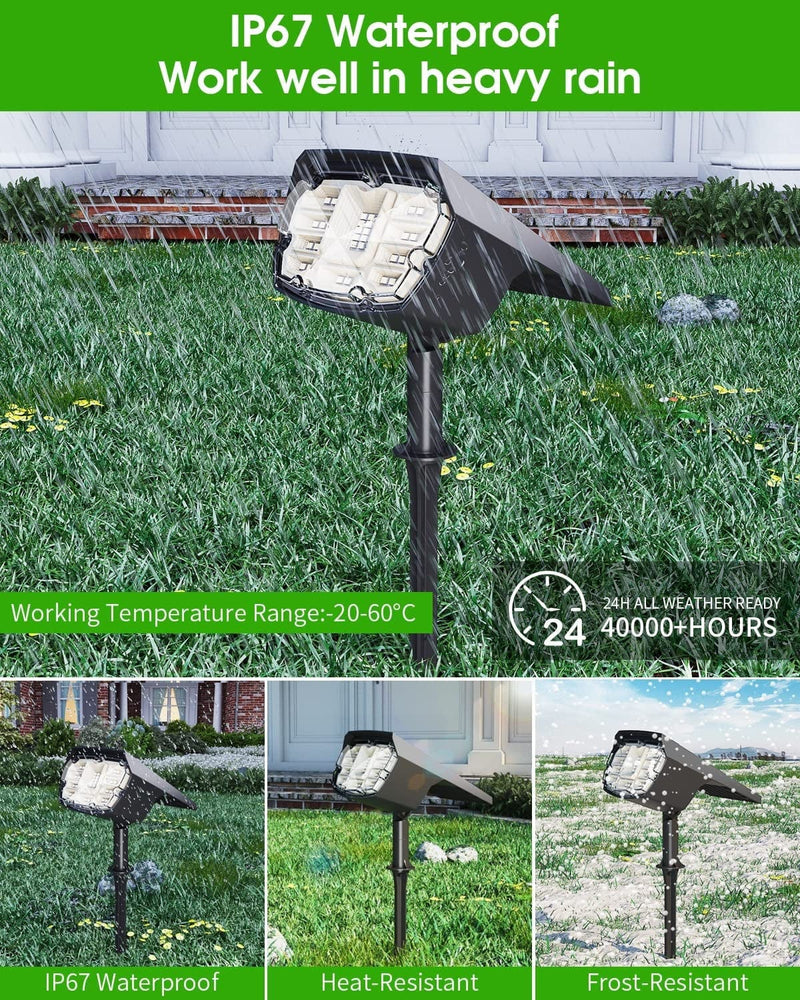 Biling Solar Spot Lights Outdoor, 28 Leds 2-In-1 Bright Solar Outdoor Lights Landscaping Spotlights, IP67 Waterproof Solar Powered Spot Lights for Yard Garden Pathway (Warm White 4Pack)