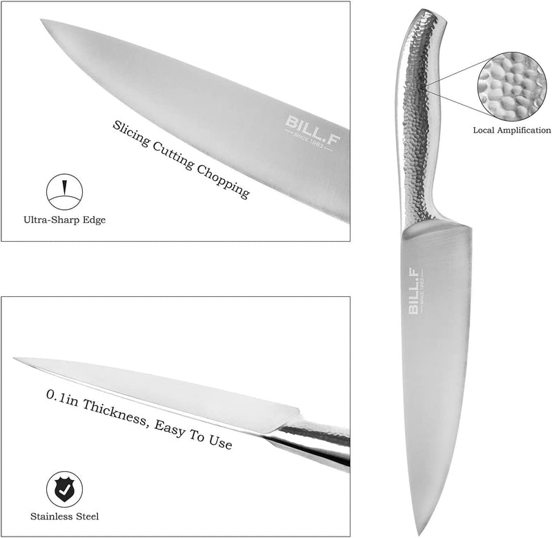 BILL.F Kitchen Knife Set,18 Pieces Stainless Steel Sharp Kitchen Knife Block Sets with Sharpener Includes Serrated Steak Knives Set,Chef Knives,Bread Knife, Scissor,Wooden Block,All in One Knife Set Home & Garden > Kitchen & Dining > Kitchen Tools & Utensils > Kitchen Knives BF BILL.F SINCE 1983   