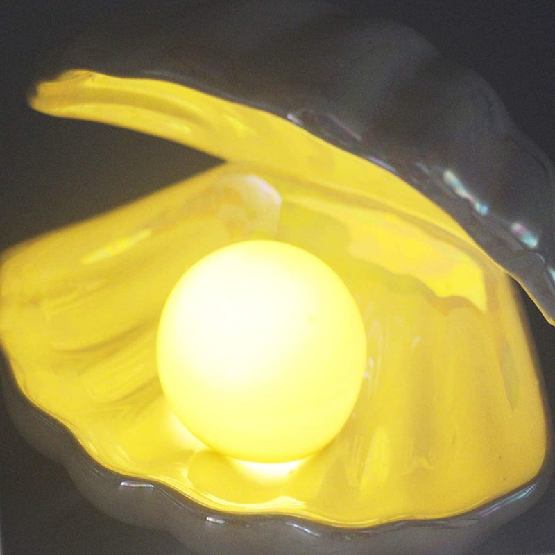 Binaryabc Ceramics Shell Pearl Light Led Lamp Portable Night Light Tabletop Light,Valentine Day Gift(White) Home & Garden > Pool & Spa > Pool & Spa Accessories BinaryABC   