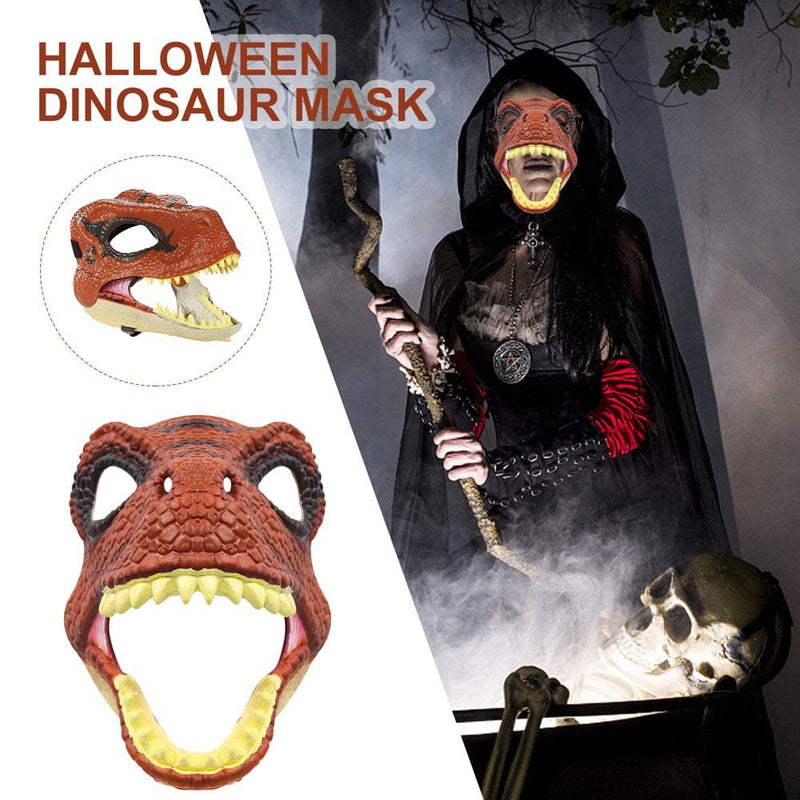 Binduo Dinosaur Mask - Halloween Latex Costume Party Mask Gifts for Kids (Brown) Apparel & Accessories > Costumes & Accessories > Masks Binduo   
