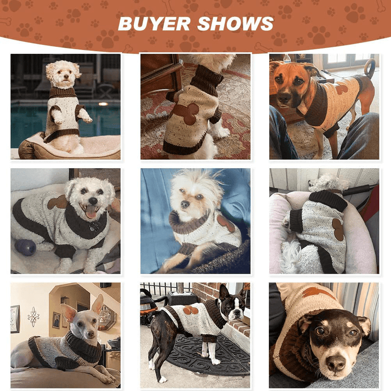BINGPET Turtleneck Dog Sweater Animals & Pet Supplies > Pet Supplies > Dog Supplies > Dog Apparel BINGPET   