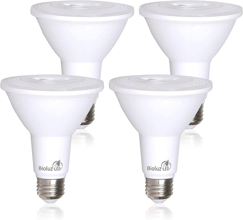 Bioluz LED 4 Pack PAR38 LED Bulb 90 CRI 12W = 100-120 Watt Replacement Soft White 3000K Indoor/Outdoor Dimmable UL Listed Title 20 High Efficacy Lighting Home & Garden > Lighting > Flood & Spot Lights Bioluz LED 3000k Soft White 4 Count (Pack of 1) 