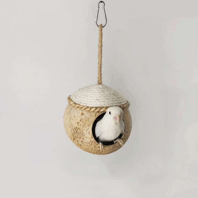 Bird Cage Creative Birdcage Natural Coconut Bird Nest,Bird Nest House Hut Cage,Hanging Birdhouse Cage for Pet Parrot Budgies Parakeet Coconut Hide-Brown Bird Cage Accessories Birdcages ( Size : Large Animals & Pet Supplies > Pet Supplies > Bird Supplies > Bird Cages & Stands DAPERCI   