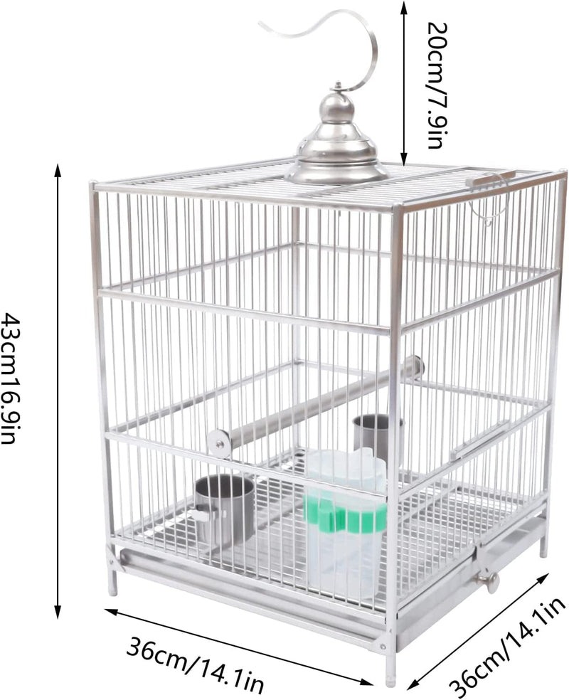 Bird Cage Hanging Bird Cage Parakeet Cage Accessories Outdoor Pet Bird Travel Cages Perches with Stand, for Conure Parekette Cockatiel Finch Macaw Cockatoo Pet House Animals & Pet Supplies > Pet Supplies > Bird Supplies > Bird Cages & Stands OUKANING   