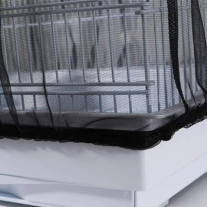 Bird Cage Seed Catcher (2 Pack), Airy Gauze Bird Cage Cover Seeds Guard Dust-Proof Universal Birdcage Accessories Mesh Net Cover (Black + White, L) Animals & Pet Supplies > Pet Supplies > Bird Supplies > Bird Cages & Stands ISMARTEN   