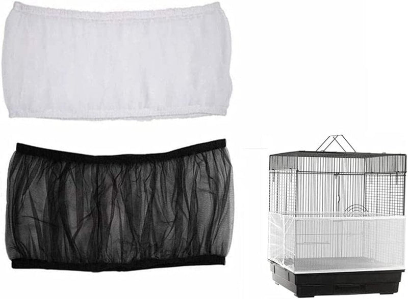 Bird Cage Seed Catcher (2 Pack), Airy Gauze Bird Cage Cover Seeds Guard Dust-Proof Universal Birdcage Accessories Mesh Net Cover (Black + White, L) Animals & Pet Supplies > Pet Supplies > Bird Supplies > Bird Cages & Stands ISMARTEN Black + White Medium 