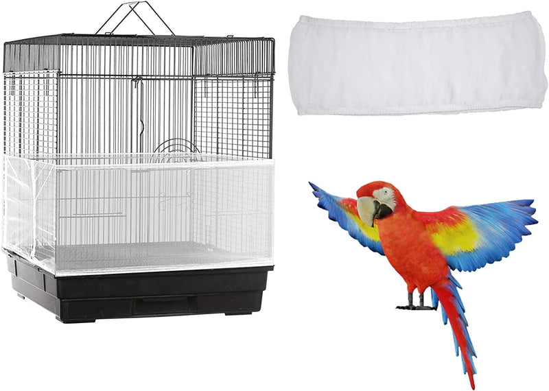 Bird Cage Seed Catcher, Airy Gauze Seeds Bird Cage Cover Guard Dust-Proof Universal Birdcage Accessories Parrot Bird Nylon Mesh Net Cover Stretchy Shell Skirt Traps Cage Basket (L, White) Animals & Pet Supplies > Pet Supplies > Bird Supplies > Bird Cages & Stands ISMARTEN White L 