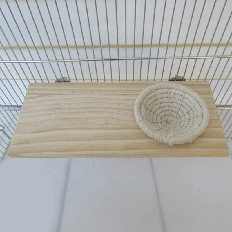 Bird Cage Wooden Platform and Handwoven Nest, Parrot Perches Stand Set Paw Grinding，Small Pet Cage Accessories Toy Playground for Parakeet Conure Cockatiel Budgie Gerbil Rat Mouse Chinchilla Hamster Animals & Pet Supplies > Pet Supplies > Bird Supplies > Bird Cages & Stands QBLEEV   