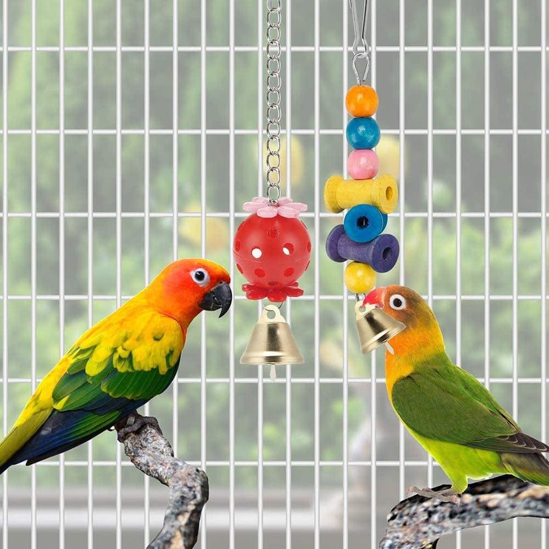 Bird Parakeet Toys,Swing Hanging Standing Chewing Toy Hammock Climbing Ladder Bird Cage Colorful Toys Suitable for Budgerigar, Parakeet, Conure, Cockatiel, Mynah, Love Birds, Finches Animals & Pet Supplies > Pet Supplies > Bird Supplies > Bird Cages & Stands iSbaby   