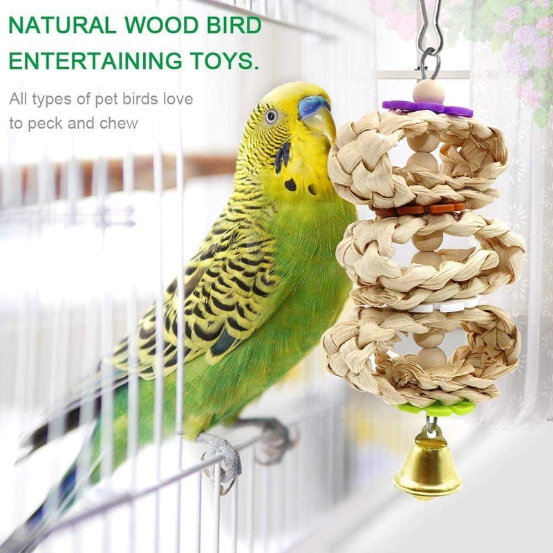 Bird Parrot Swing Toys, Chewing Standing Hanging Perch Hammock Climbing Ladder Bird Cage Toys for Budgerigar, Parakeet, Conure, Cockatiel, Mynah, Love Birds, Finches and Other Small to Medium Birds Animals & Pet Supplies > Pet Supplies > Bird Supplies > Bird Cages & Stands iSbaby   