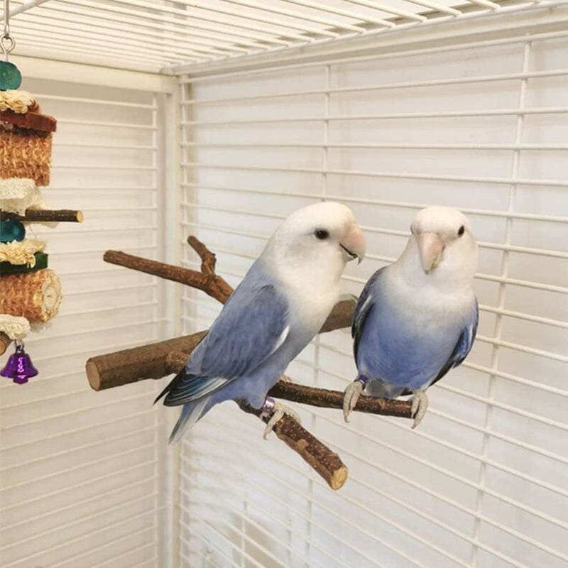Bird Perch Stand Toy Natural Wood Parrot Perch Bird Cage Branch Perch Accessories for Parakeets Conures Macaws Finches Love Birds Animals & Pet Supplies > Pet Supplies > Bird Supplies > Bird Cages & Stands PATKAW   