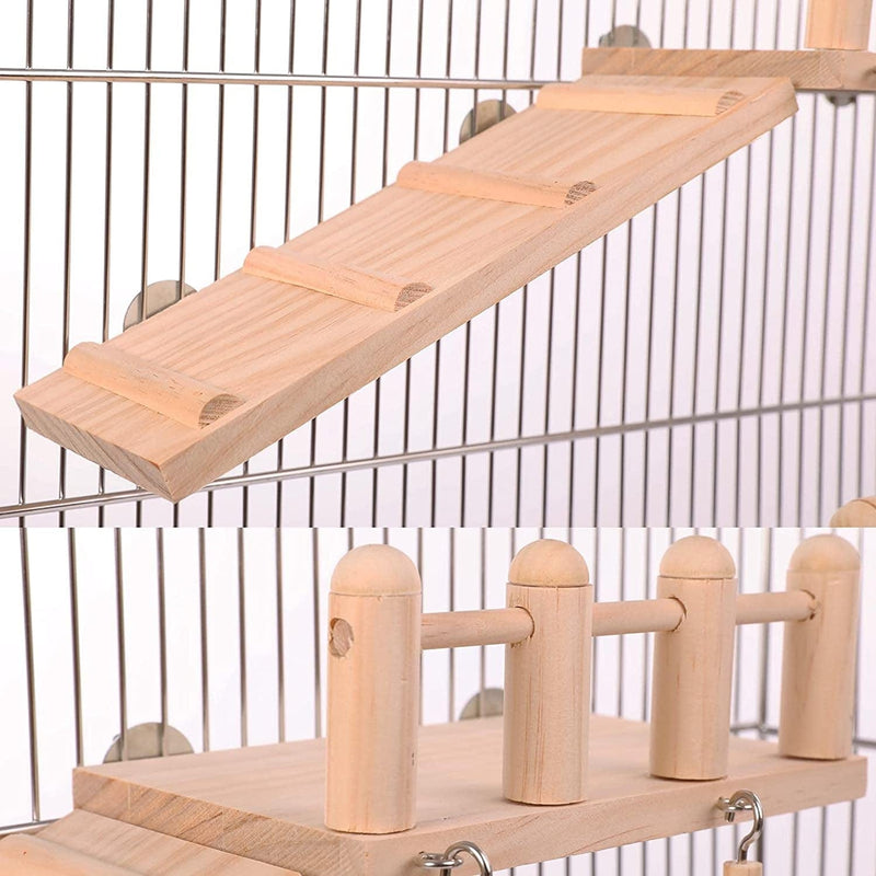 Bird Perches Cage Toys Bird Wooden Play Gyms Stands with Climbing Ladder, Parrot Play Stand and Bird Swing Conure for Green Cheeks, Baby Lovebird, Chinchilla, Hamster, Bird Cage Chewing Toys Sets Animals & Pet Supplies > Pet Supplies > Bird Supplies > Bird Cages & Stands ADNIKIA   