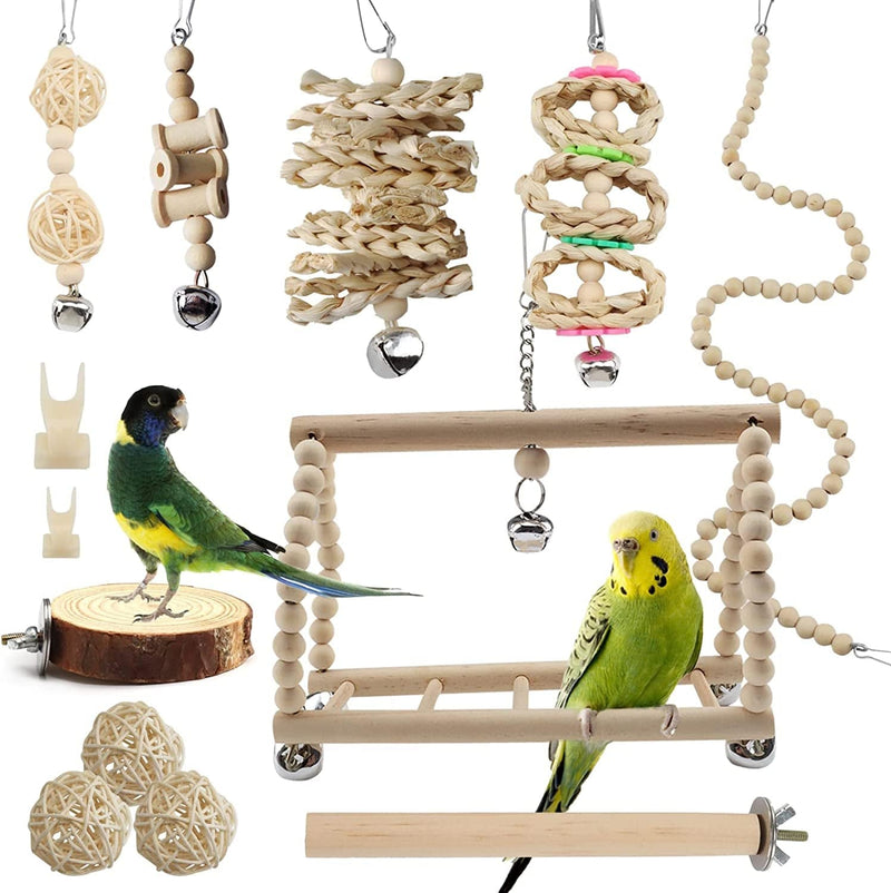 Bird Toys Parakeet Cage Accessories, Pietypet 13Pcs Bird Parakeet Toys, Swing Hanging Standing Chewing Toy, Bird Toys for Parakeets, Cockatiel, Parrot Animals & Pet Supplies > Pet Supplies > Bird Supplies > Bird Cages & Stands PietyPet   