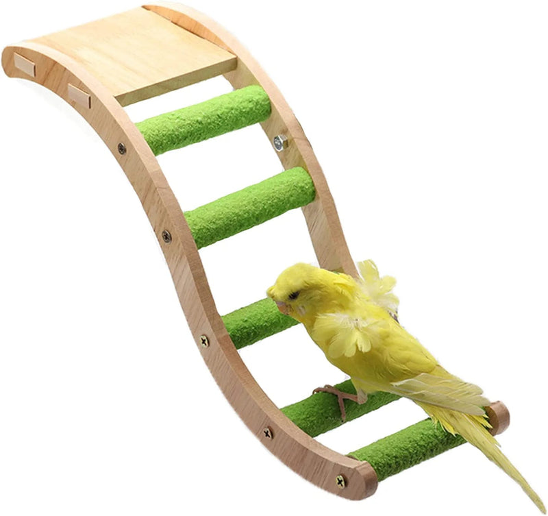 Bird Wooden Ladder Toy, Pet Parrots Climbing Bridge, Bird Chewing Toy, Wood Bird Perch Stand Bird Hanging Swing Cage Accessories, Play Platform for Budgerigar Parakeets Cockatiels Conures Finch Animals & Pet Supplies > Pet Supplies > Bird Supplies > Bird Cages & Stands LeLePet Green  