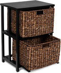 BIRDROCK HOME Seagrass 2 Tier File Cubby Cabinet - Vertical Storage Furniture - Office Décor - Home Decorative Box Filing - Natural Wood - Delivered Fully Assembled - Hanging Letter and Legal Home & Garden > Household Supplies > Storage & Organization BIRDROCK HOME Brown Wash  