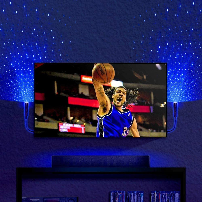 Blisslights Starport USB Laser Star Projector for Game Room Decor, Bedroom Night Light, or Galaxy Mood Lighting Ambiance (Blue)