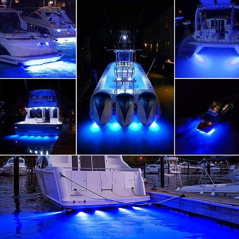 Blue 27LED 50W Underwater Boat Marine Transom Lights 316 Stainless Steel Pontoon Transom Lights Boat Deck Light Stern Lights Fishing Night Light Home & Garden > Pool & Spa > Pool & Spa Accessories LABLT   