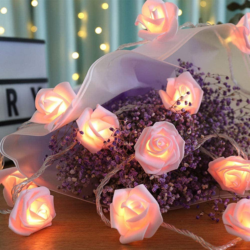 "Blue LED Rose Flower String Lights, 14.7 Ft Flower Fairy String Light 30 LED Garland Lights for Romantic Mother'S Day Decoration Holiday Party Wedding, Valentine'S, Birthday, Christmas"