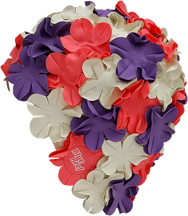 Blue Reef Isla Floral Ladies Classic Retro 3D Flower Petal 3 Colour Stylish Vintage Swimming Hat Swim Cap One Size Adults Sporting Goods > Outdoor Recreation > Boating & Water Sports > Swimming > Swim Caps Blue Reef   